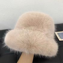 Autumn and Winter Imitation Fox Fur Bucket Hat