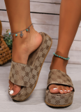 Large Size Thick-soled Plum Blossom Embroidered Platform Sandals