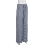 High-waisted Loose Straight-leg Draped Trousers