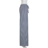High-waisted Loose Straight-leg Draped Trousers