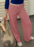 High-waisted Loose Straight-leg Draped Trousers