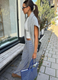 High-waisted Loose Straight-leg Draped Trousers