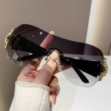 Spice Girl Sunglasses with Diamond-studded Rimless Edges