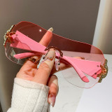 Spice Girl Sunglasses with Diamond-studded Rimless Edges