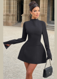 High-end Temperament Backless Round Neck A-line Dress