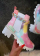 Chelsea Rhinestone Buckle Platform Thick-soled Martin Boots