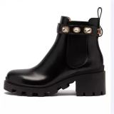 Chelsea Rhinestone Buckle Platform Thick-soled Martin Boots