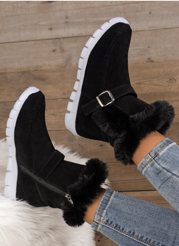 Thickened Warm Metal Buckle Non-slip Bottom Comfortable Snow Boots