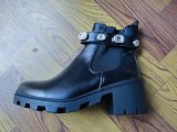 Chelsea Rhinestone Buckle Platform Thick-soled Martin Boots
