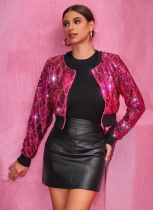 Fashionable Sequined Popular All-match Short Jacket Small Coat