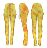 Double-sided Velvet Printed Multi-pocket Ultra-stretch Work Pants