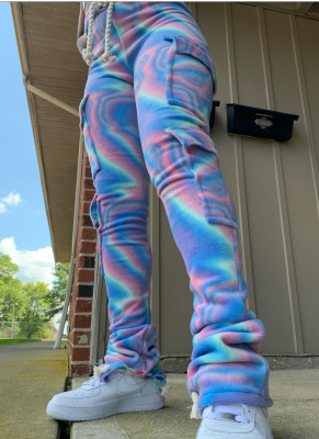 Double-sided Velvet Printed Multi-pocket Ultra-stretch Work Pants