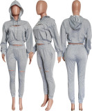 Drop-shoulder Hoodie Sweatpants Set