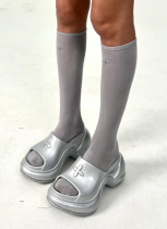 Fashionable Cross-stitch Thick-soled Platform Slippers