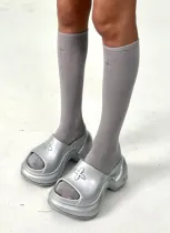 Fashionable Cross-stitch Thick-soled Platform Slippers
