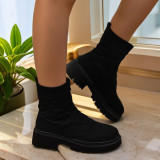 New Elastic Knit Thick-Soled Sock Boots