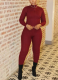 New Autumn and Winter Knitted Slim Casual Two-piece Suit
