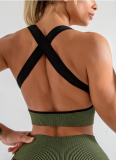 Fitness Vest Jacket High Waist Yoga Pants Three Piece Set