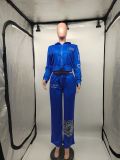 Casual Street Print Navel-baring Two-piece Suit