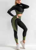 Fitness Vest Jacket High Waist Yoga Pants Three Piece Set