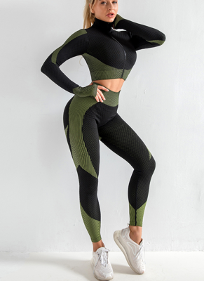 Fitness Vest Jacket High Waist Yoga Pants Three Piece Set