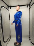 Casual Street Print Navel-baring Two-piece Suit