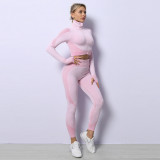 Fitness Vest Jacket High Waist Yoga Pants Three Piece Set