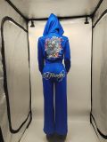 Casual Street Print Navel-baring Two-piece Suit