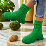 New Elastic Knit Thick-Soled Sock Boots