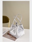 New Chinese Style Niche Satin Cowhide One-shoulder Crossbody Small Square Bag