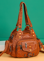 Soft Leather Large Capacity Multi-layer Handbag Shoulder Crossbody Bag