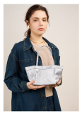 New Chinese Style Niche Satin Cowhide One-shoulder Crossbody Small Square Bag