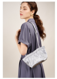 New Chinese Style Niche Satin Cowhide One-shoulder Crossbody Small Square Bag