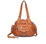 Soft Leather Large Capacity Multi-layer Handbag Shoulder Crossbody Bag