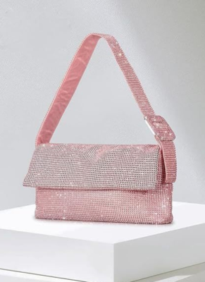 Fashionable Light Luxury Evening Niche Diamond Square Buckle Shoulder Bag