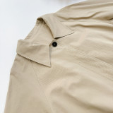 Khaki Knee-length Single-breasted British Style Mid-length Trench Coat