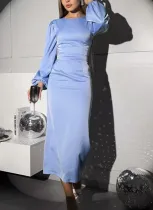 Fashionable Satin Elegant Long Dress