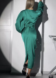 Fashionable Satin Elegant Long Dress