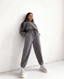 Fashion Casual Loose Zipper Stand Collar Sweatshirt Two-piece Suit