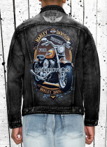 American Heavy-Duty High Street Men'S Trendy Brand Printed Jacket Loose Hip-Hop Coat