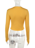 Autumn New Fashion All-Match Solid Color round Neck Rhinestone Thin and Glittering Top