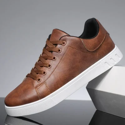 Casual shoes loafers British leather sneakers flats shoes classic Men leather shoes Spring Summer new trendy all-match platform
