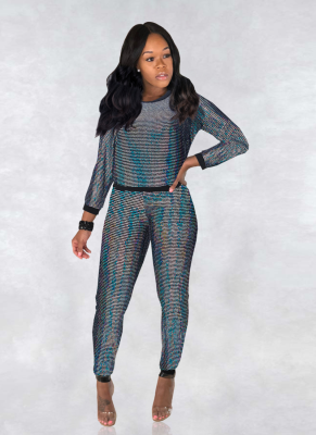 Sexy Sequined Long-sleeved Multi-color Suit