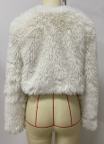 Fashion Slim Fit Faux Fur Plush Warm Short Jacket