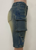Loose Casual Denim Shorts With Large Pockets