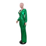 Solid Color Ice Silk Tight Sexy Women's Dress