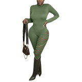 Sexy Milk sSilk Tight Ripped Jumpsuit