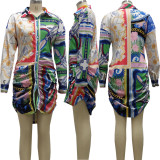 Casual Fashion Printed Shirt Colorful Dress
