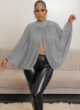 Fashion Sexy Bright Silk Cardigan Backless Lace Top