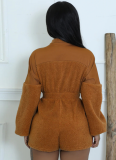 Fashion Zip-Up Long-Sleeved Jumpsuit